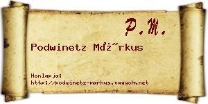 Podwinetz Márkus névjegykártya